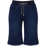 Bermudas Ulla Popken bleues foncé à franges stretch Taille XL plus size look fashion pour femme 