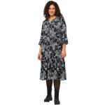 Robes à imprimés Ulla Popken à fleurs en viscose à volants à manches trois-quart Taille 3 XL look casual pour femme en promo 