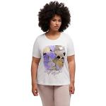Ulla Popken T- Shirts avec imprimé Abstrait sur Le Devant, Blanc Neige, 56-58 Femme