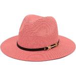 Chapeaux de paille roses en paille Pays Tailles uniques look fashion pour femme 