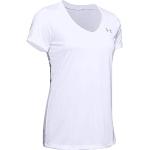 T-shirts de sport Under Armour Tech blancs en polyester à col en V Taille XS pour femme en promo 