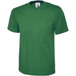 T-shirts vert bouteille en coton à manches courtes à manches courtes Taille 4 XL classiques pour homme 