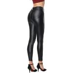 Leggings en cuir noirs en cuir synthétique Taille 4 XL look sexy pour femme 