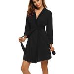 Robes de chambre courtes noires à manches trois-quart Taille S look fashion pour femme 