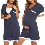 Pyjamas de grossesse à rayures en coton Taille XL look fashion pour femme 