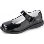 Chaussures noires en caoutchouc en cuir respirantes à bouts ronds classiques pour fille 
