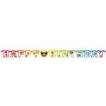 Unique Party 50948-Banderole d'Anniversaire-1,82 m-Fête à thème Emoji Arc-en-Ciel, 50948, multicolore
