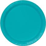 Assiettes en carton Unique turquoise en plastique 