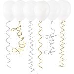 Unique Party- Queues de Ballons Cure-Pipes Argent et Or-Paquet de 6, 75776, Gold