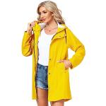 Vestes de randonnée Uniquebella jaunes imperméables coupe-vents respirantes à capuche Taille M look fashion pour femme 