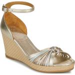 Sandales Unisa dorées en cuir en cuir Pointure 41 avec un talon entre 7 et 9cm pour femme 