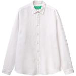 Chemises United Colors of Benetton blanches en lin en lin à manches longues Taille 3 XL classiques pour homme 