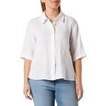 Chemises United Colors of Benetton blanches en lin à manches courtes Taille L look fashion pour femme 