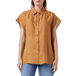 Chemises United Colors of Benetton marron en lin en lin à manches courtes Taille M look fashion pour femme 