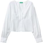 Chemises United Colors of Benetton blanches en viscose à manches longues Taille S look fashion pour femme en promo 
