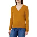 Pulls col V United Colors of Benetton marron en laine à manches longues à col en V Taille XL look fashion pour femme 