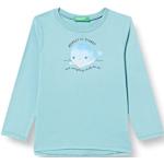 T-shirts à manches courtes United Colors of Benetton bleus en coton look fashion pour fille de la boutique en ligne Amazon.fr 