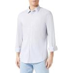 Chemises cintrées United Colors of Benetton blanches à rayures en popeline stretch Taille L look fashion pour homme 