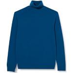 Maillots de cyclisme United Colors of Benetton bleus en laine à manches longues à col roulé Taille M look fashion pour homme 