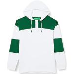 Sweats United Colors of Benetton blancs en coton à capuche Taille L look color block pour homme 