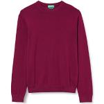 Pulls United Colors of Benetton violets en laine à manches longues à col rond Taille XL look fashion pour homme 