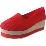 Sandales plateformes rouges à bouts ronds Pointure 37 look casual pour femme 