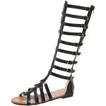 Sandales plates noires à paillettes Pointure 40 look fashion pour femme 