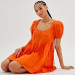 Robes à pois Urban Outfitters orange à pois en coton courtes Taille XXS pour femme en promo 
