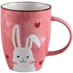 Tasses design roses en céramique à motif lapins 