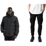 Doudounes Urban Classics noires en coton à col montant Taille 3 XL look urbain pour homme en promo 