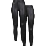Urban Classics Ladies Synthetic Leather Leggings 2-Pack, Black+Black, XXL Femme