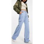 Pantalons taille haute Urban Classics bleus en éponge Taille M coupe loose fit pour femme en promo 