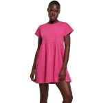 Robes empire Urban Classics violettes en coton bio à manches courtes à col rond Taille XXL look casual pour femme en promo 