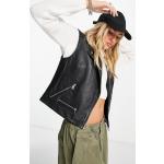 Gilets zippés Urbancode noirs en cuir Taille XXS classiques pour femme en promo 