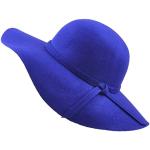 Chapeaux Fedora bleus en laine à franges Tailles uniques classiques pour femme 