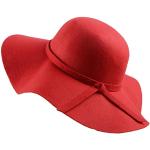 Chapeaux en feutre de soirée rouges en feutre à franges Tailles uniques classiques pour femme 