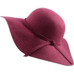 Chapeaux Fedora rouges en laine à franges Tailles uniques classiques pour femme 