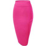 Jupes crayon roses lavable en machine au genou Taille L look fashion pour femme 