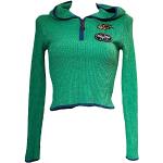 Urban Outfitters Sweat à capuche en tricot avec demi-fermeture éclair Vert Taille M, Vert, M