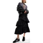 Jupes longues noires à volants longues Taille L classiques pour femme en promo 