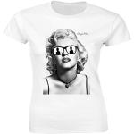 URBAN SHAOLIN Femmes Marilyn Monroe vs Audrey Hepburn Inspiré équipée T-Shirt,Large Blanc