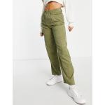 Pantalons taille haute vert lime en velours Taille XS pour femme en promo 