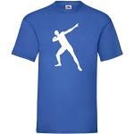 Usain Bolt T-shirt pour homme - Bleu - Large