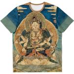 T-shirts longs à motif Bouddha look vintage pour femme 