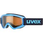 uvex Speedy Pro - Masque de Ski pour Enfants - à Contraste Accentué - Champ de Vision Élargi et Anti-Buée - Blue/lasergold - One Size