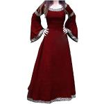Déguisements médievaux de mariage rouges Taille 4 XL look médiéval pour femme 