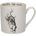 V&A - Tasse en porcelaine fine Alice au Pays des Merveilles dans un coffret cadeau, motif ’Lapin blanc’, blanc, 350 ml