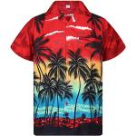 Chemises hawaiennes rouges Taille M look casual pour homme 