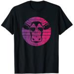T-shirts à imprimés noirs à motif vaches Taille S rétro pour homme 