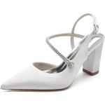 Sandales à talons blanches à strass Pointure 43 avec un talon entre 3 et 5cm classiques pour femme 